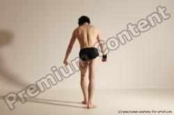 Underwear Gymnastic poses Man White Athletic Short Black Dancing Dynamic poses Academic