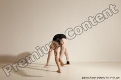 Underwear Gymnastic poses Man White Athletic Short Black Dancing Dynamic poses Academic