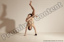 Underwear Gymnastic poses Man White Athletic Short Black Dancing Dynamic poses Academic