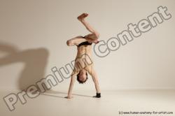 Underwear Gymnastic poses Man White Athletic Short Black Dancing Dynamic poses Academic