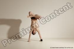 Underwear Gymnastic poses Man White Athletic Short Black Dancing Dynamic poses Academic