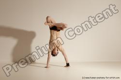 Underwear Gymnastic poses Man White Athletic Short Black Dancing Dynamic poses Academic