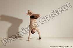 Underwear Gymnastic poses Man White Athletic Short Black Dancing Dynamic poses Academic