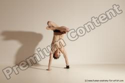 Underwear Gymnastic poses Man White Athletic Short Black Dancing Dynamic poses Academic