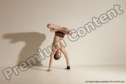 Underwear Gymnastic poses Man White Athletic Short Black Dancing Dynamic poses Academic