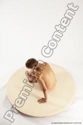 Nude Man White Sitting poses - simple Slim Short Brown Sitting poses - ALL Multi angles poses Realistic