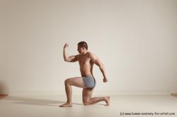 Underwear Martial art Man White Standing poses - ALL Athletic Short Brown Standing poses - simple Dynamic poses Academic