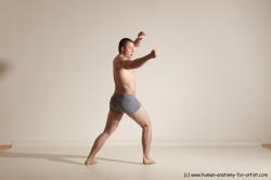 Underwear Martial art Man White Standing poses - ALL Athletic Short Brown Standing poses - simple Dynamic poses Academic