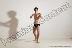 Underwear Martial art Man White Standing poses - ALL Slim Short Brown Standing poses - simple Dynamic poses Academic