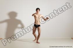 Underwear Martial art Man White Standing poses - ALL Slim Short Brown Standing poses - simple Dynamic poses Academic