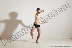 Underwear Martial art Man White Standing poses - ALL Slim Short Brown Standing poses - simple Dynamic poses Academic