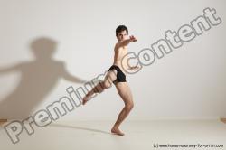 Underwear Martial art Man White Standing poses - ALL Slim Short Brown Standing poses - simple Dynamic poses Academic