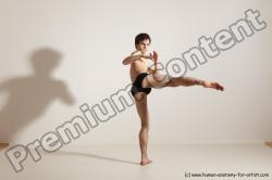 Underwear Martial art Man White Standing poses - ALL Slim Short Brown Standing poses - simple Dynamic poses Academic