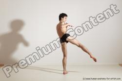 Underwear Martial art Man White Standing poses - ALL Slim Short Brown Standing poses - simple Dynamic poses Academic