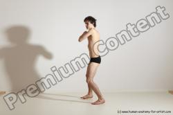 Underwear Martial art Man White Standing poses - ALL Slim Short Brown Standing poses - simple Dynamic poses Academic