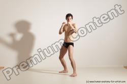 Underwear Martial art Man White Standing poses - ALL Slim Short Brown Standing poses - simple Dynamic poses Academic