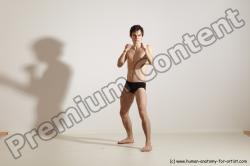 Underwear Martial art Man White Standing poses - ALL Slim Short Brown Standing poses - simple Dynamic poses Academic