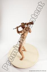 Nude Fighting with rifle Man White Standing poses - ALL Slim Short Brown Standing poses - simple Multi angles poses Realistic