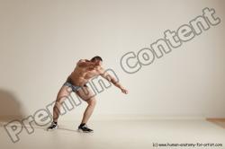 Underwear Martial art Man White Standing poses - ALL Athletic Short Brown Standing poses - simple Dynamic poses Academic