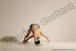 Underwear Gymnastic poses Man White Athletic Short Black Dancing Dynamic poses Academic