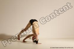 Underwear Gymnastic poses Man White Athletic Short Black Dancing Dynamic poses Academic