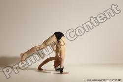 Underwear Gymnastic poses Man White Athletic Short Black Dancing Dynamic poses Academic