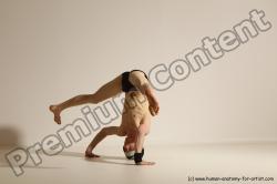 Underwear Gymnastic poses Man White Athletic Short Black Dancing Dynamic poses Academic