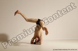 Underwear Gymnastic poses Man White Athletic Short Black Dancing Dynamic poses Academic