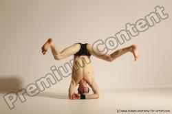 Underwear Gymnastic poses Man White Athletic Short Black Dancing Dynamic poses Academic