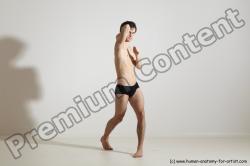 Underwear Martial art Man White Standing poses - ALL Slim Short Brown Standing poses - simple Dynamic poses Academic