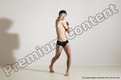 Underwear Martial art Man White Standing poses - ALL Slim Short Brown Standing poses - simple Dynamic poses Academic