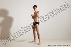 Underwear Martial art Man White Standing poses - ALL Slim Short Brown Standing poses - simple Dynamic poses Academic