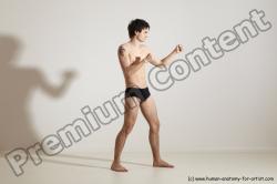 Underwear Martial art Man White Standing poses - ALL Slim Short Brown Standing poses - simple Dynamic poses Academic