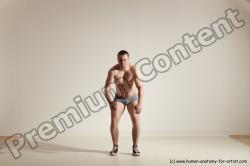 Underwear Martial art Man White Moving poses Slim Short Brown Dynamic poses Academic