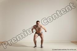 Underwear Martial art Man White Moving poses Slim Short Brown Dynamic poses Academic