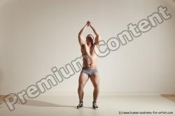 Underwear Martial art Man White Moving poses Slim Short Brown Dynamic poses Academic