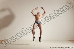 Underwear Martial art Man White Moving poses Slim Short Brown Dynamic poses Academic