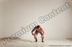 Underwear Martial art Man White Moving poses Slim Short Brown Dynamic poses Academic