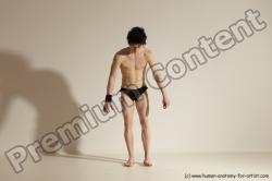 Underwear Gymnastic poses Man White Athletic Short Black Dancing Dynamic poses Academic