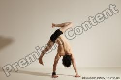 Underwear Gymnastic poses Man White Athletic Short Black Dancing Dynamic poses Academic