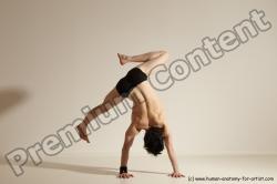 Underwear Gymnastic poses Man White Athletic Short Black Dancing Dynamic poses Academic