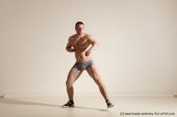 Underwear Martial art Man White Standing poses - ALL Slim Short Brown Standing poses - simple Dynamic poses Academic