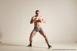 Underwear Martial art Man White Standing poses - ALL Slim Short Brown Standing poses - simple Dynamic poses Academic