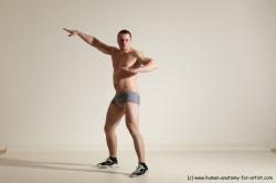 Underwear Martial art Man White Standing poses - ALL Slim Short Brown Standing poses - simple Dynamic poses Academic