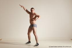 Underwear Martial art Man White Standing poses - ALL Slim Short Brown Standing poses - simple Dynamic poses Academic