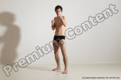 Underwear Martial art Man White Standing poses - ALL Slim Short Brown Standing poses - simple Dynamic poses Academic