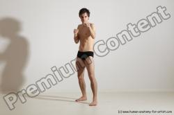 Underwear Martial art Man White Standing poses - ALL Slim Short Brown Standing poses - simple Dynamic poses Academic