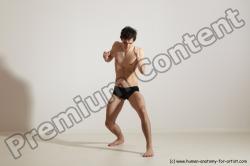 Underwear Martial art Man White Standing poses - ALL Slim Short Brown Standing poses - simple Dynamic poses Academic