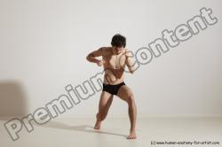 Underwear Martial art Man White Standing poses - ALL Slim Short Brown Standing poses - simple Dynamic poses Academic