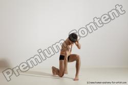 Underwear Martial art Man White Standing poses - ALL Slim Short Brown Standing poses - simple Dynamic poses Academic